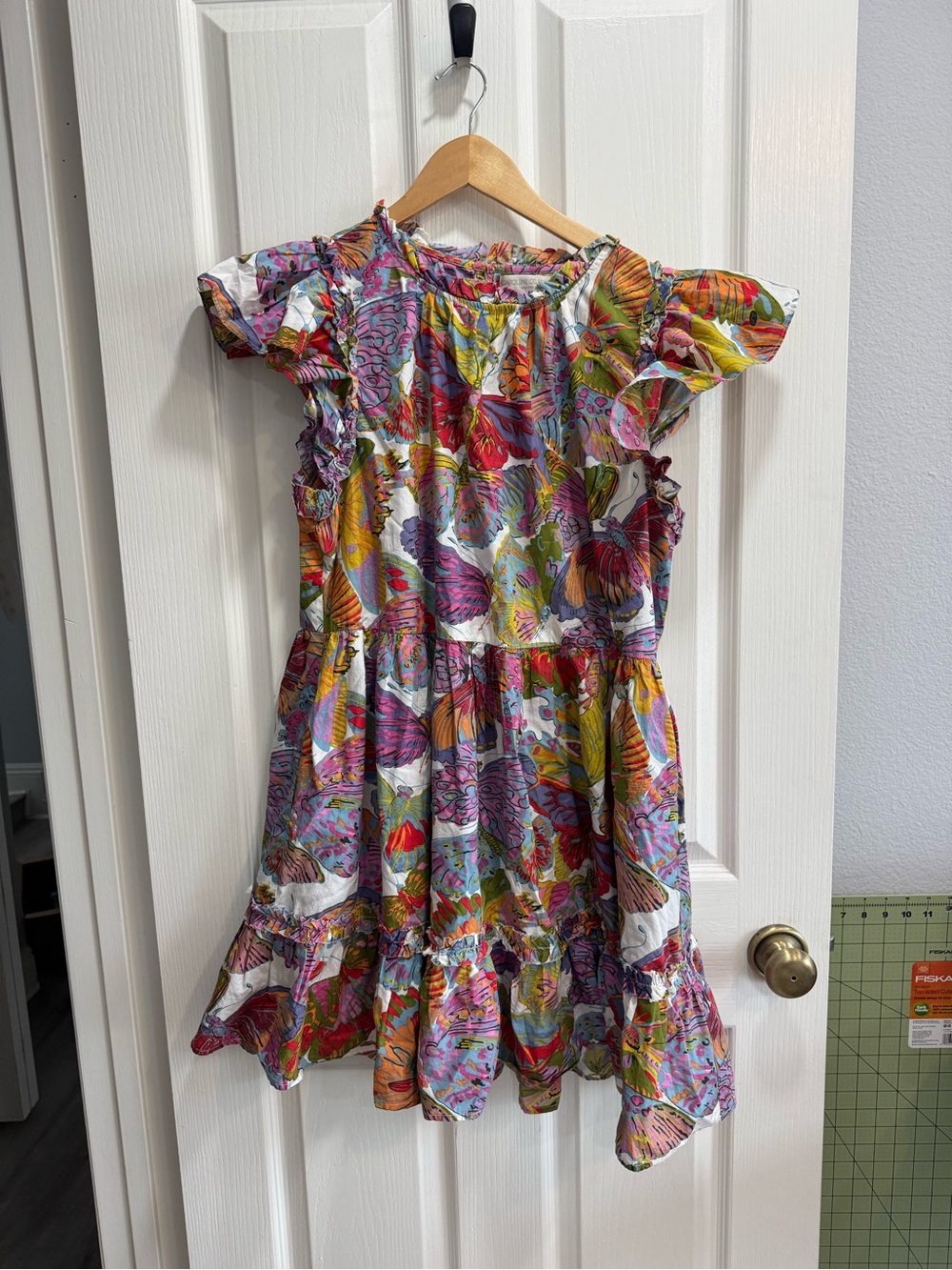 Caroline Constas Papillon Butterfly flutter sleeve dress